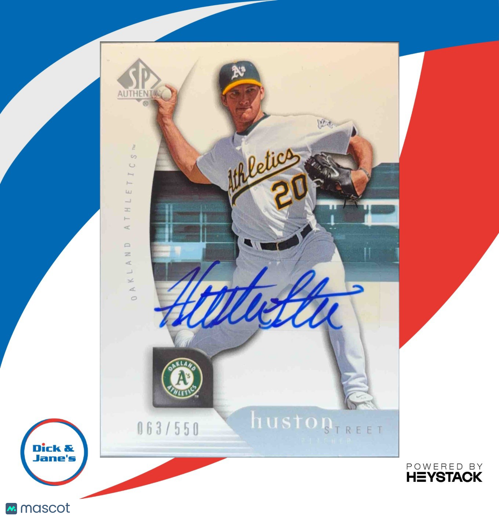 2005 SP Authentic Signature #43 Huston Street /550 Oakland Athletics Autograph