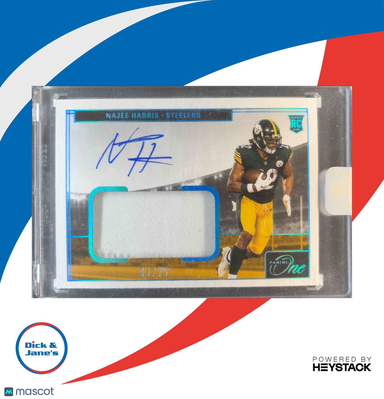 2021 Panini One Najee Harris Blue 4/75 #13 RC Auto Pittsburgh Steelers