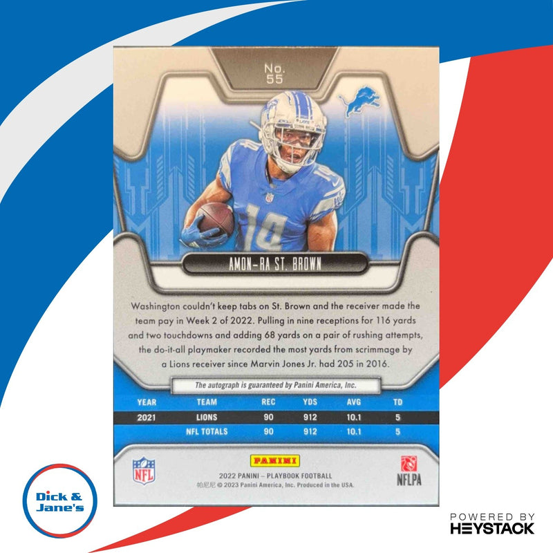 2022 Panini Playbook Amon-Ra St. Brown Signatures
