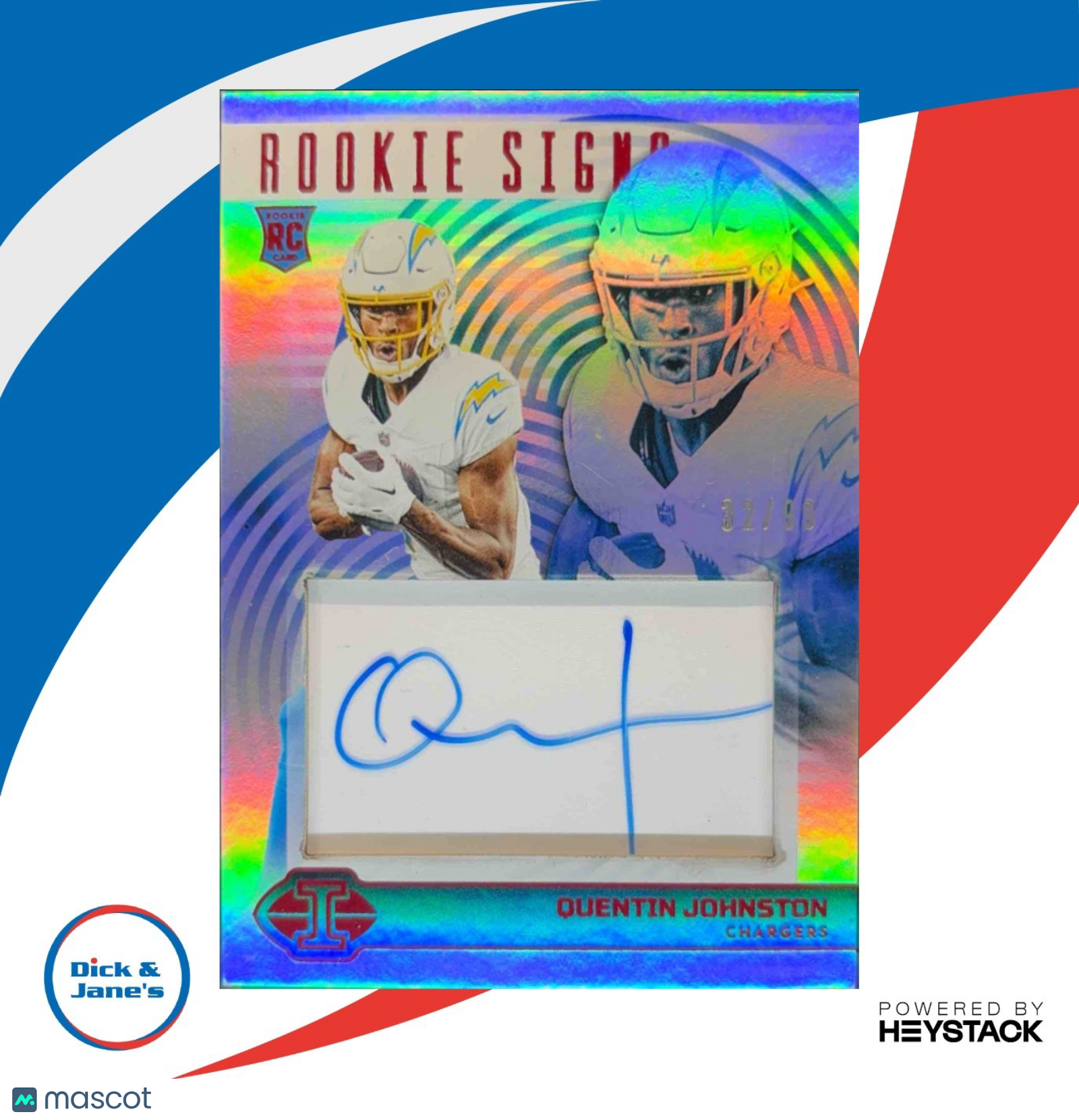 2023 Panini Illusions Quentin Johnston Rookie Signs Red /99 Auto RC Chargers