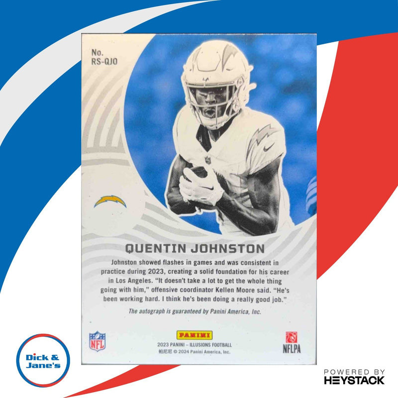 2023 Panini Illusions Quentin Johnston Rookie Signs Red /99 Auto RC Chargers