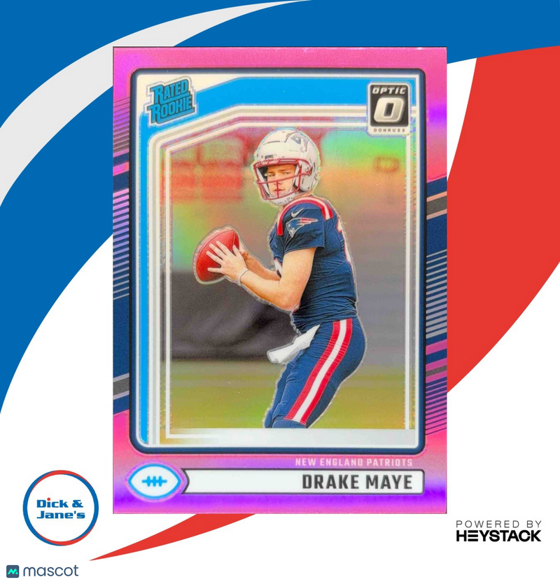 2024 Panini Donruss Drake Maye Optic Rated Rookie Preview Pink