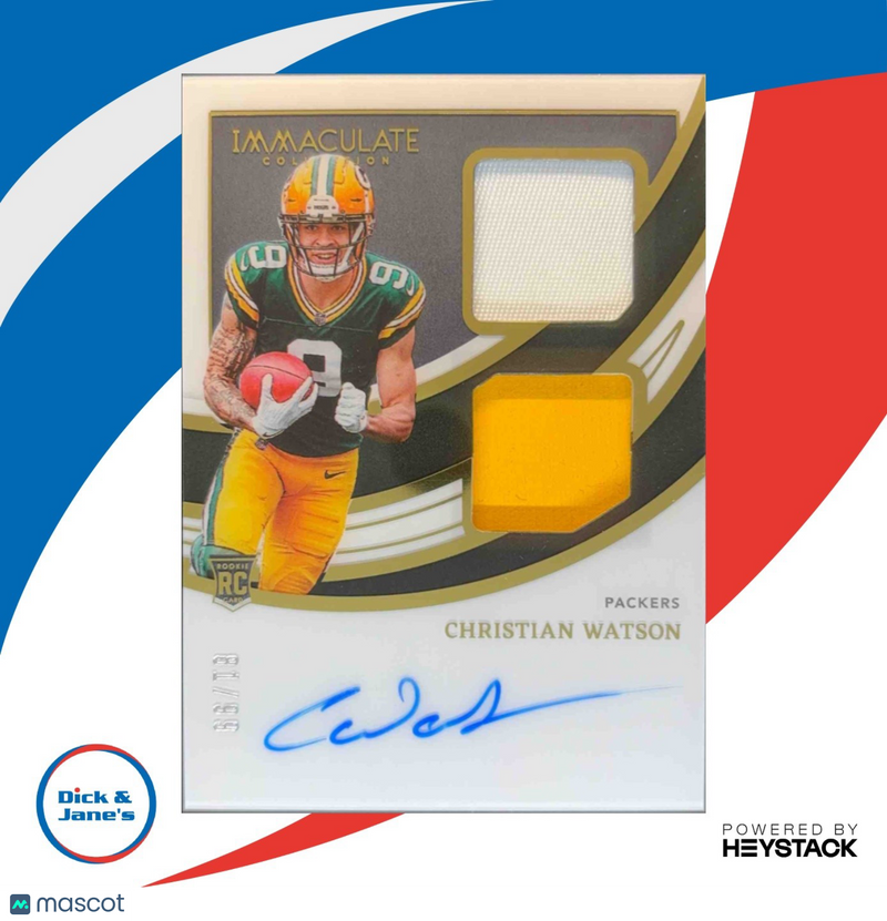 2022 Immaculate Collection Christian Watson Signature Patches Rookie /99 Auto RC