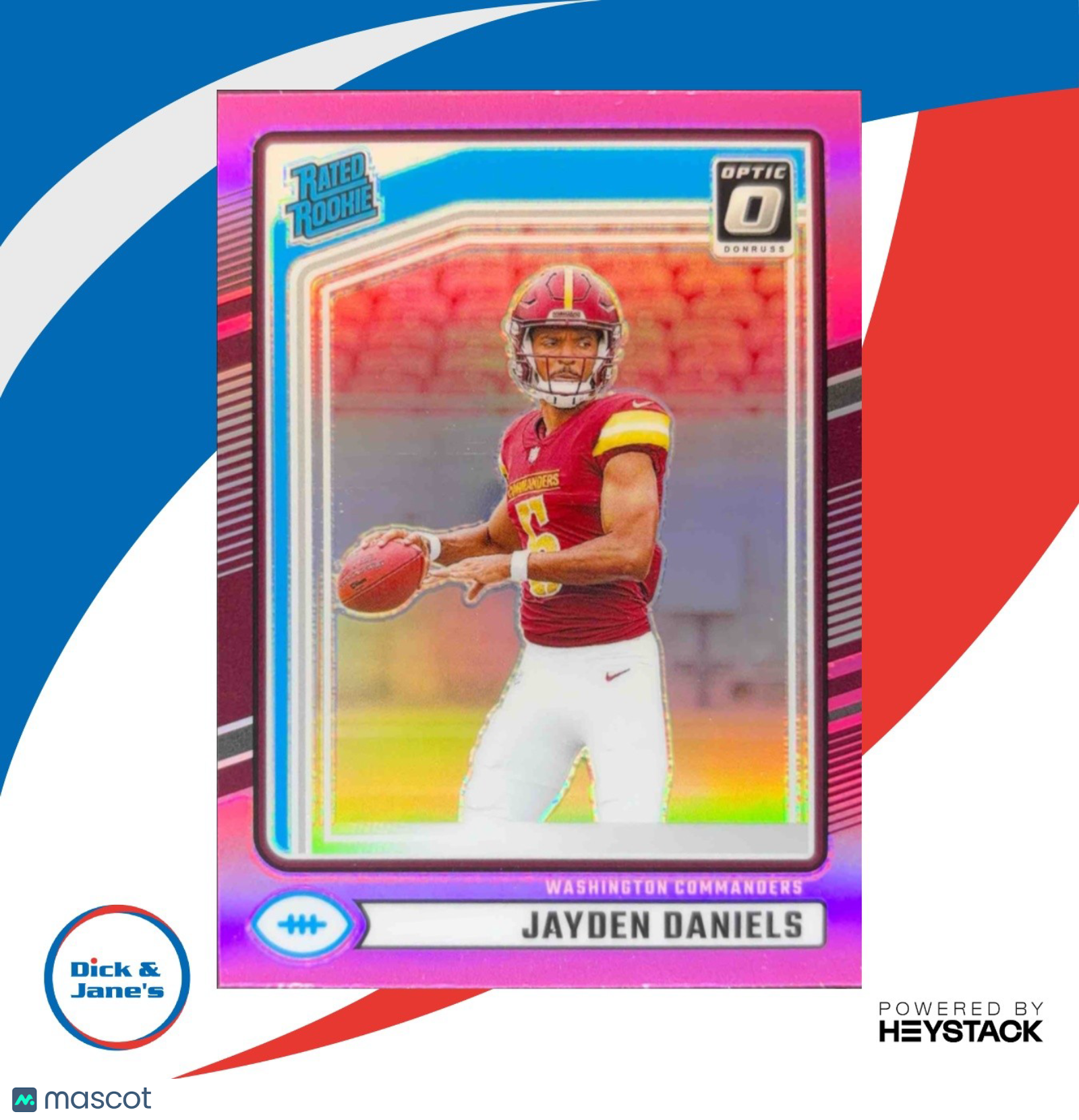 2024 Panini Donruss Jayden Daniels RC Optic Rated Rookie Preview Pink Commanders