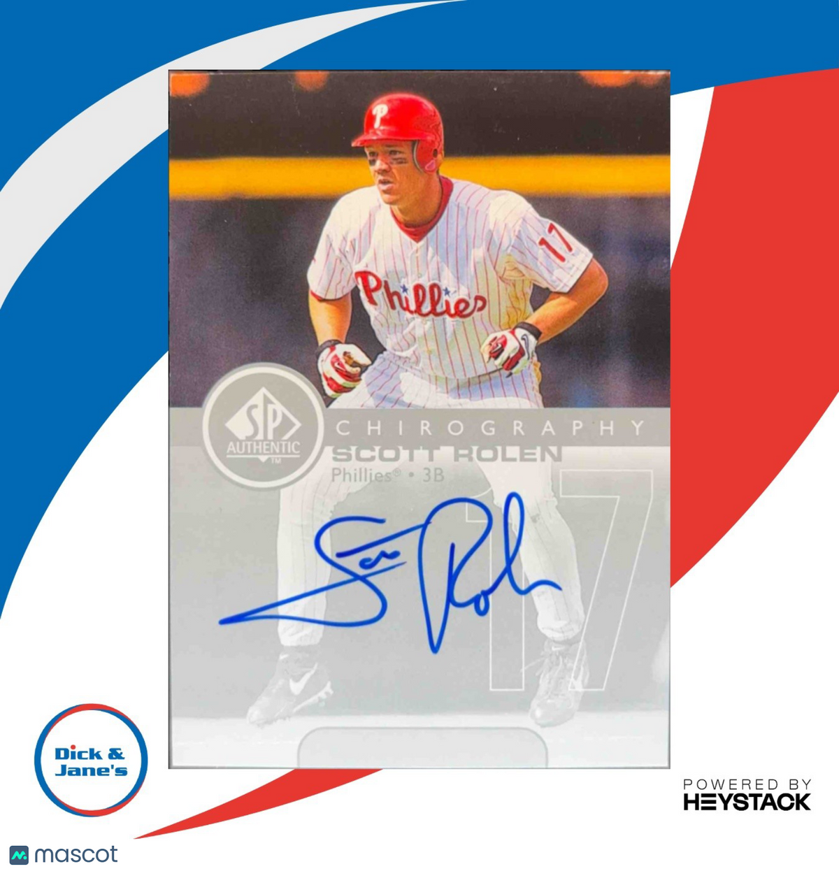 1999 SP Authentic Chirography Signature Scott Rolen Auto Philadelphia Phillies