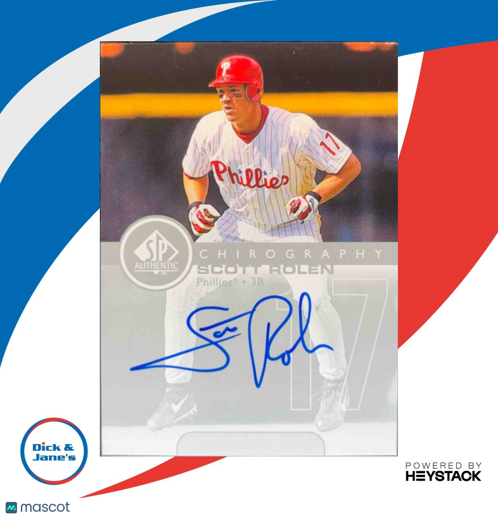 1999 SP Authentic Chirography Signature Scott Rolen Auto Philadelphia Phillies