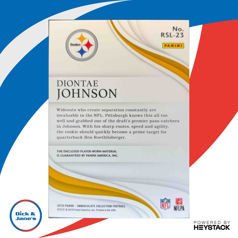 2019 Panini Immaculate Collection Diontae Johnson Rookie Pigskin Laces 1/1 RC