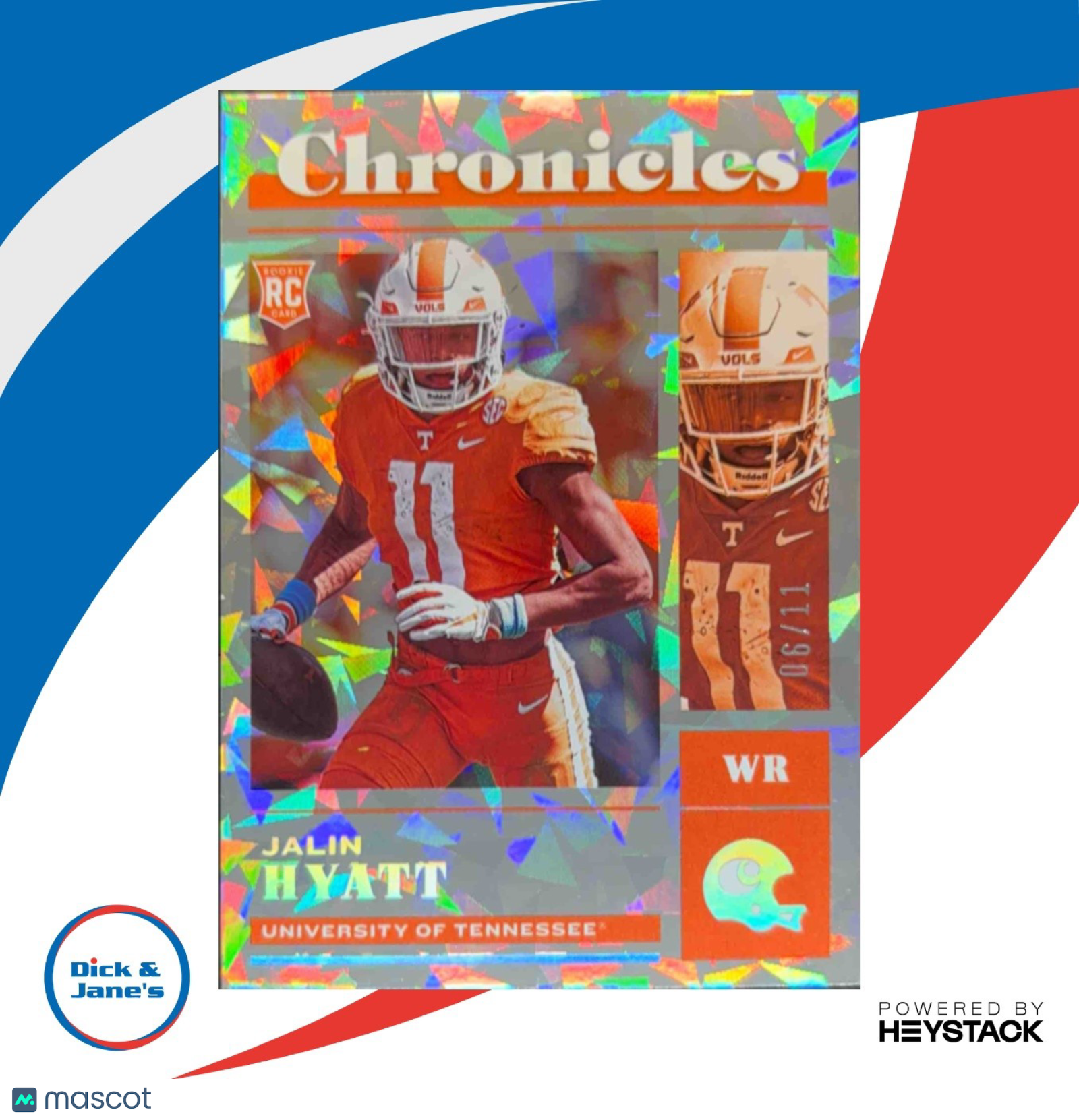 2023 Panini Chronicles Draft Picks Jalin Hyatt Cracked Ice /11 #11 RC
