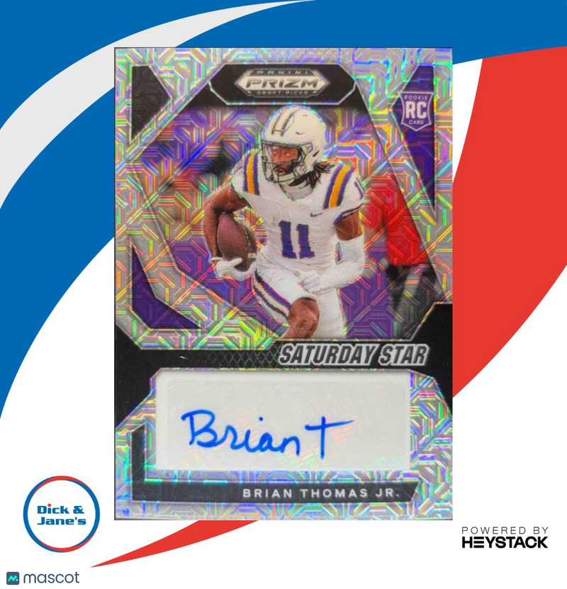 2024 Prizm Draft Picks Brian Thomas Jr. Saturday Star Signatures Mojo /25 Auto