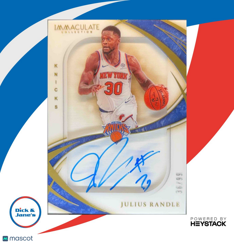 2019-20 Immaculate Collection Julius Randle Shadowbox Signatures /99 Auto Knicks