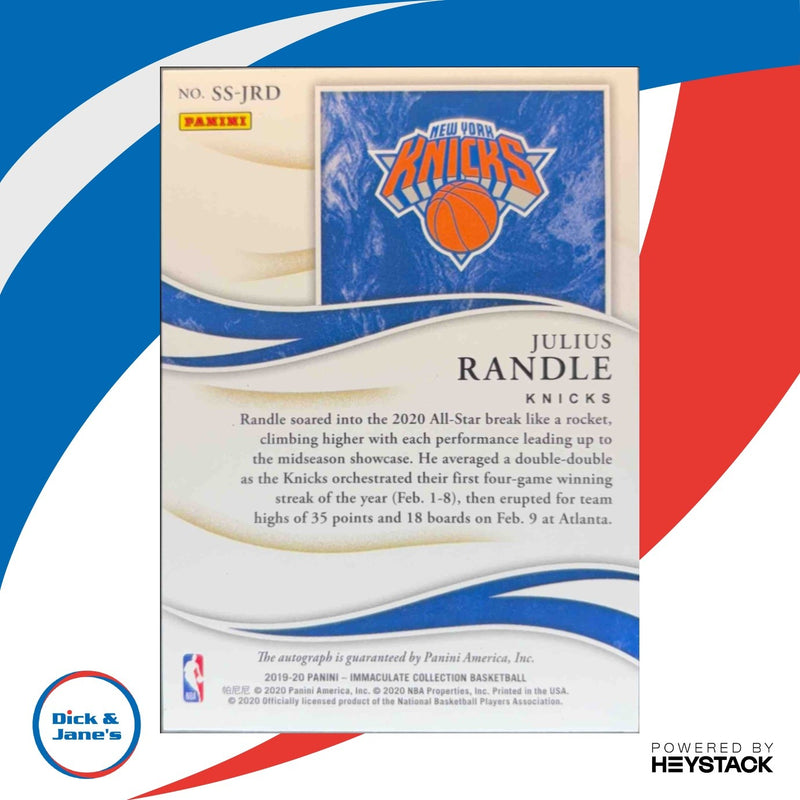 2019-20 Immaculate Collection Julius Randle Shadowbox Signatures /99 Auto Knicks