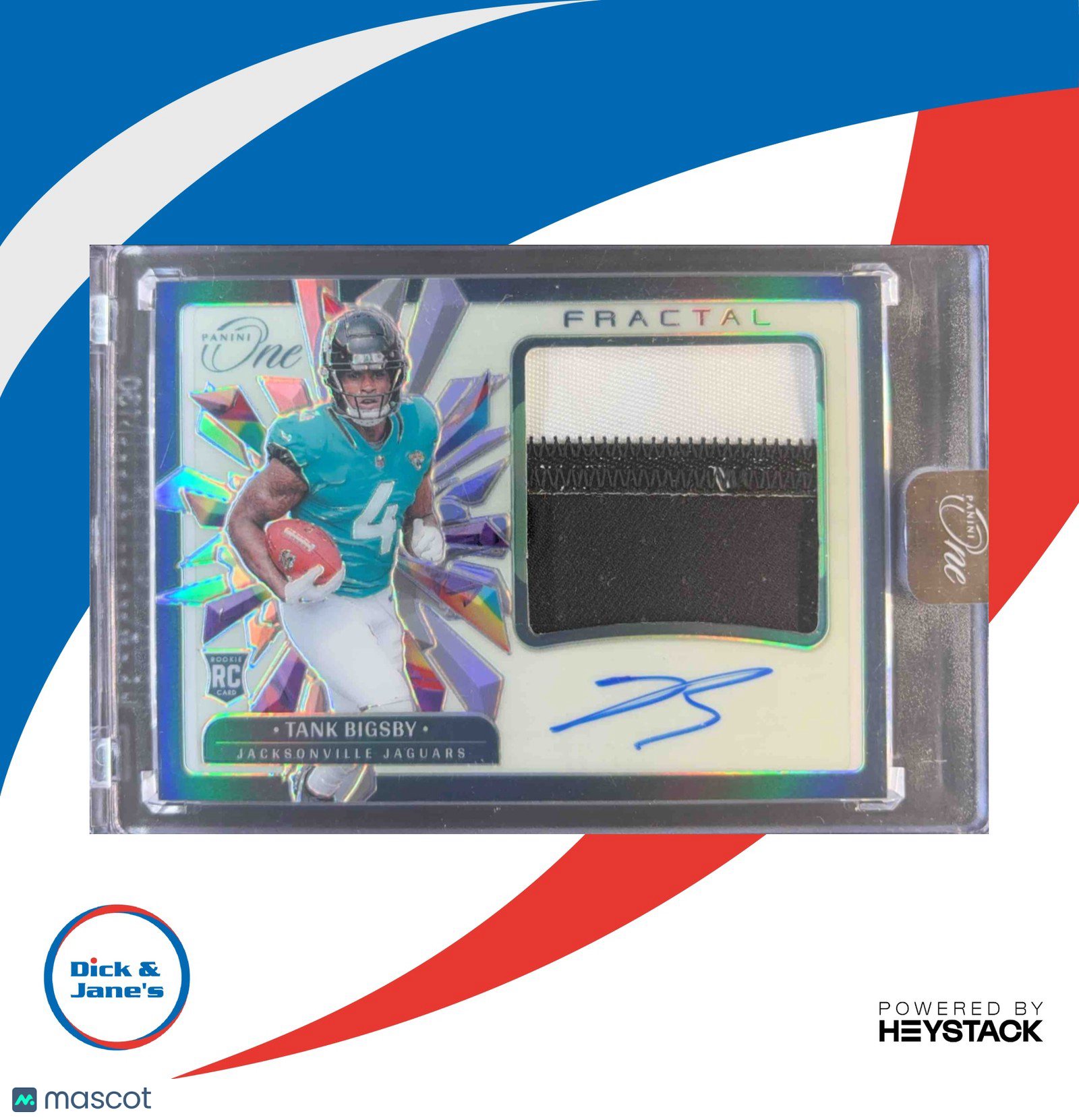 2023 Panini One Rookie Fractal Patch Autographs #392 Tank Bigsby /60 Rookie Auto
