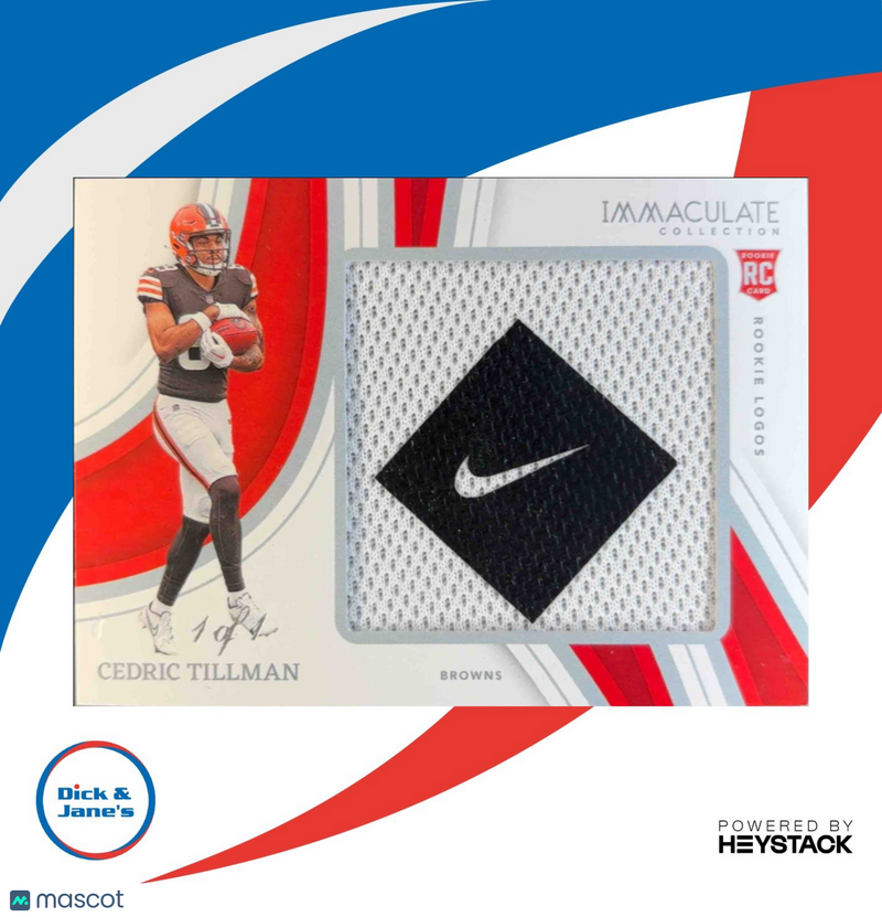 2023 Panini Immaculate Collection Cedric Tillman Rookie Soles Brand Logo 1/1 RC