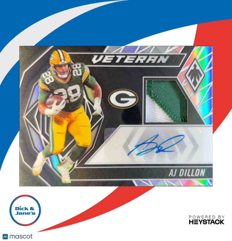 2022 Phoenix AJ Dillon Veteran Auto Materials Black 10/10 Green Bay Packers