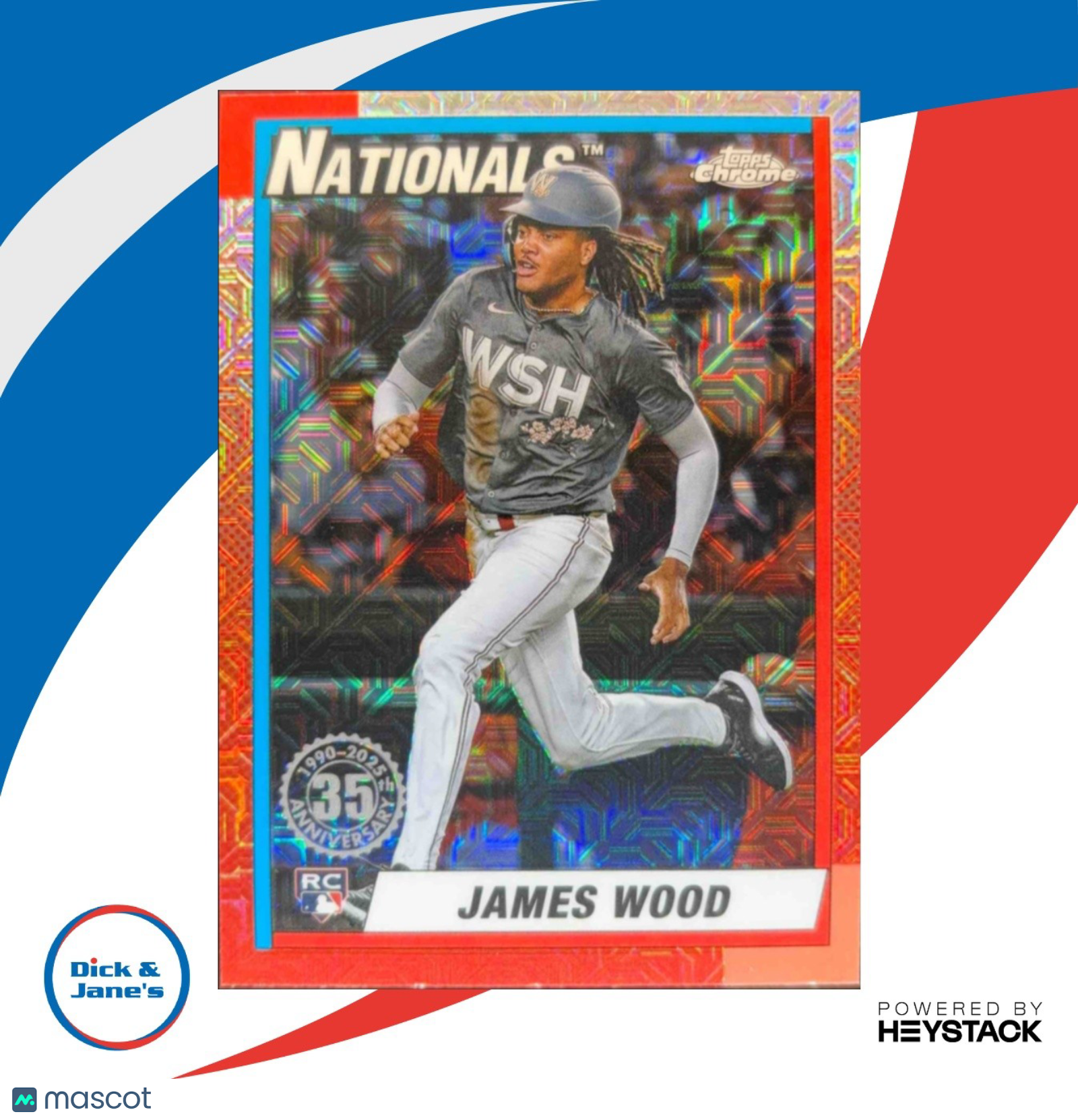 2025 Topps James Wood 1990 Chrome Silver Pack #T90C-55 RC Washington Nationals
