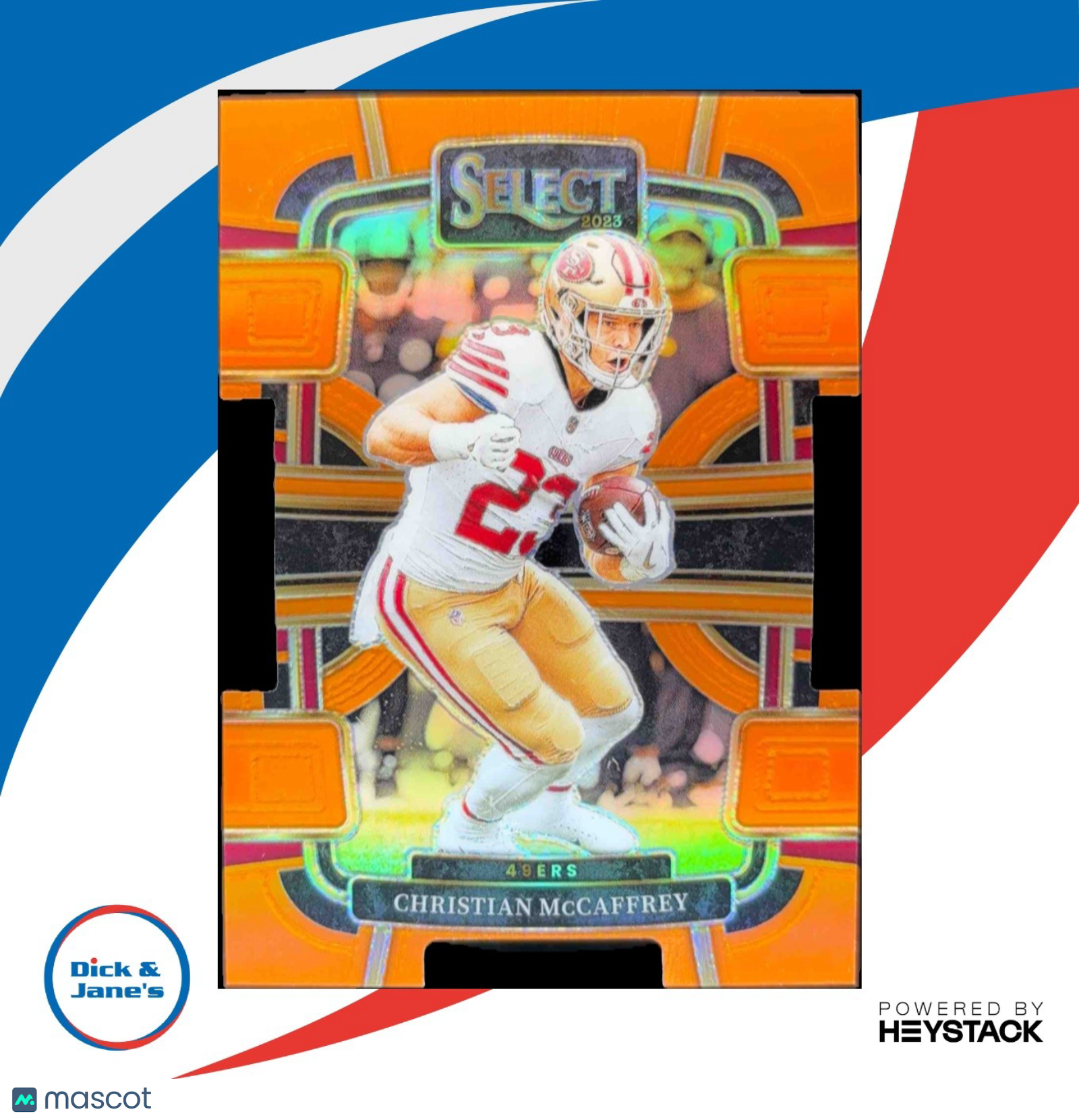 2023 Select Christian McCaffrey Orange Prizms Die Cut 498/499 Concourse 49ers