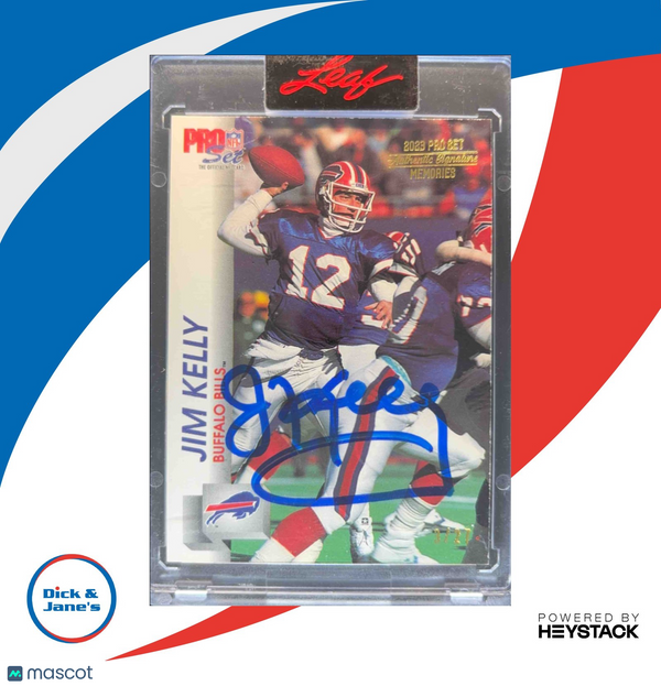 2023 Leaf Pro Set '92 Pro Set Memories Jim Kelly Buffalo Bills /27 Buyback Auto