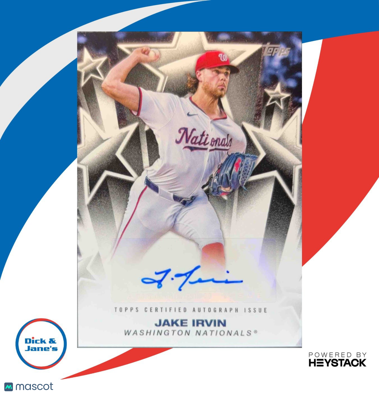 2025 Topps Jake Irvin Baseball Stars Auto #BSA-JI Washington Nationals