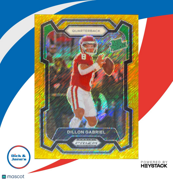 2024 Prizm Collegiate Draft Picks Dillon Gabriel Gold Shimmer /15 Rated Prospect