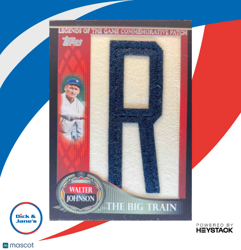 2009 Topps Walter Johnson Legends of the Game Nickname Letter Patch 12/50