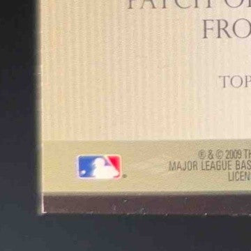 2009 Topps Walter Johnson Legends of the Game Nickname Letter Patch 12/50