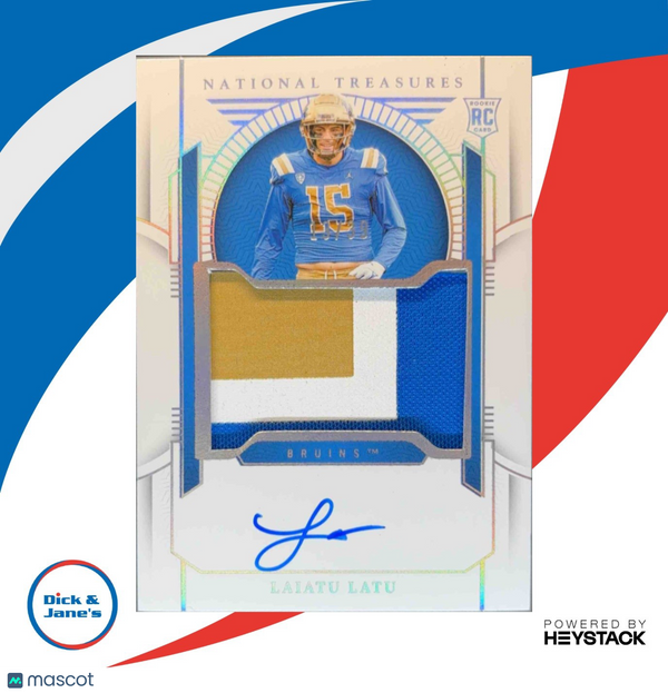 2024 National Treasures Collegiate Laiatu Latu Patch Signatures Silver /39 Auto