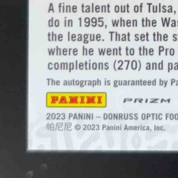 2023 Donruss Optic Gus Frerotte Signature Series Holo Prizm Auto Washington