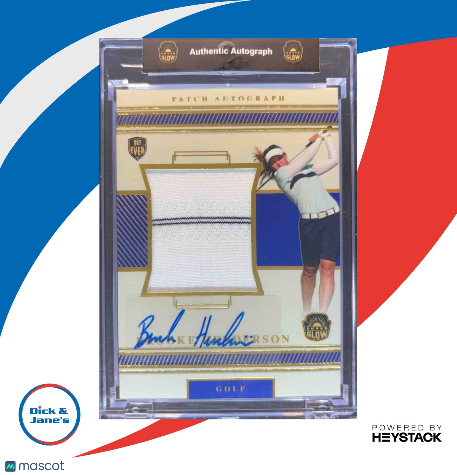 2022 Super Glow Patch Autographs #BH Brooke Henderson /45 1st Ever Card
