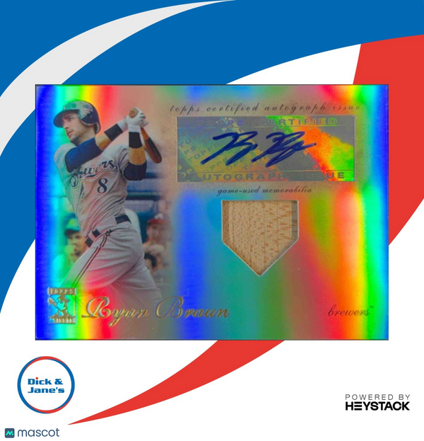 2009 Topps Tribute Autograph Relics Bat #RB1 Ryan Braun /99 Milwaukee Brewers