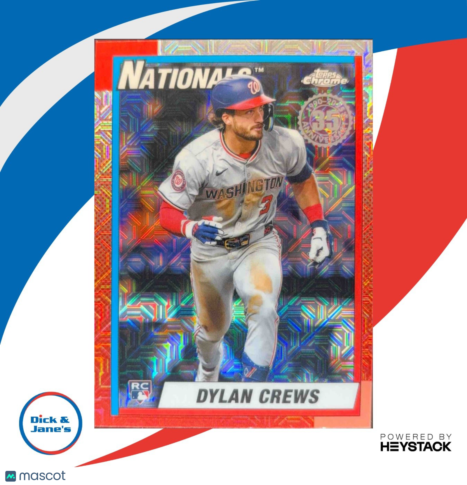 2025 Topps Dylan Crews 1990 Chrome Silver Pack #T90C-44 RC Washington Nationals