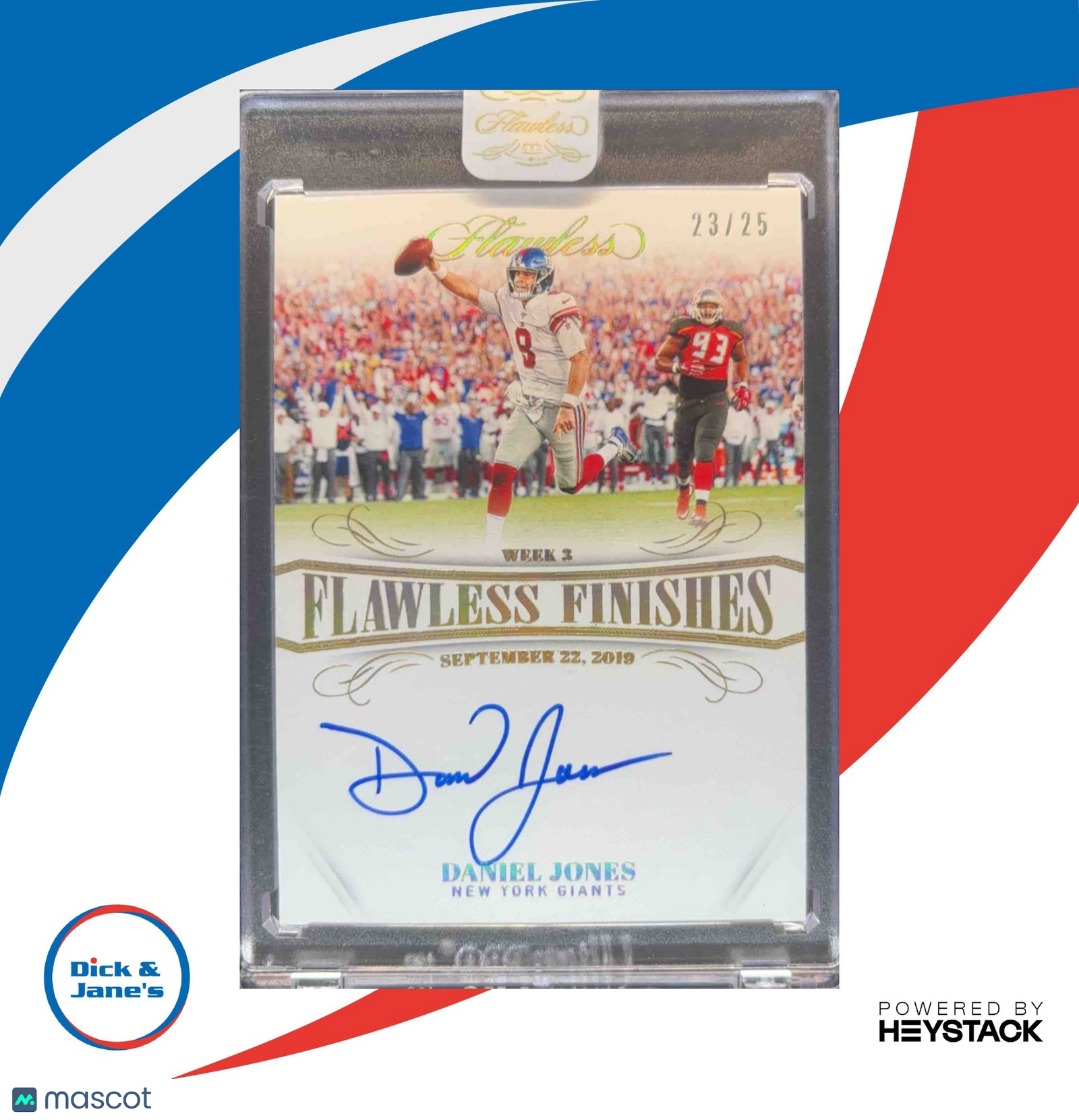 2020 Panini Flawless Finishes Autographs Daniel Jones Auto 23/25 New York Giants