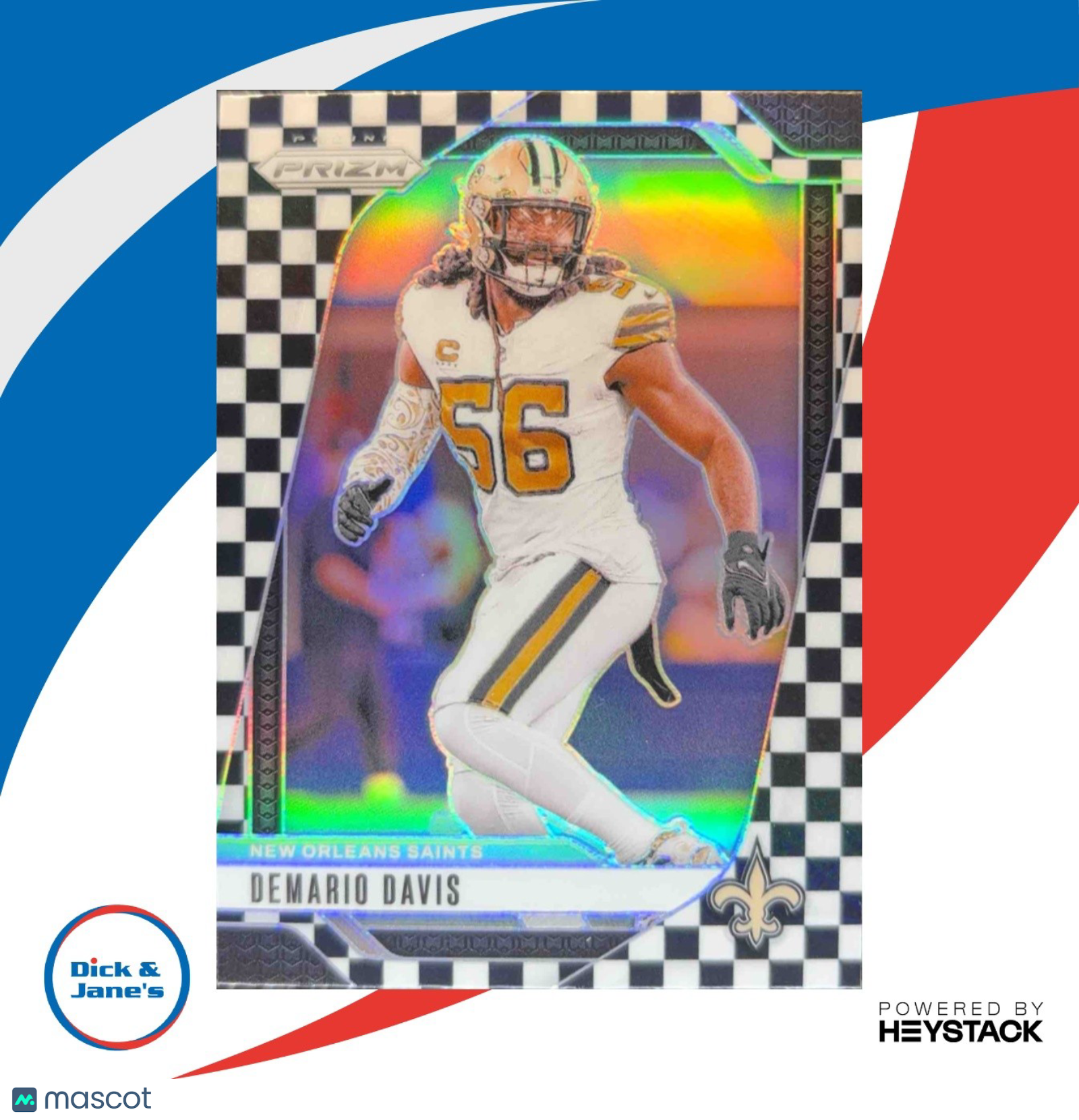 2024 Panini Prizm Demario Davis Black and White Checker #207 New Orleans Saints