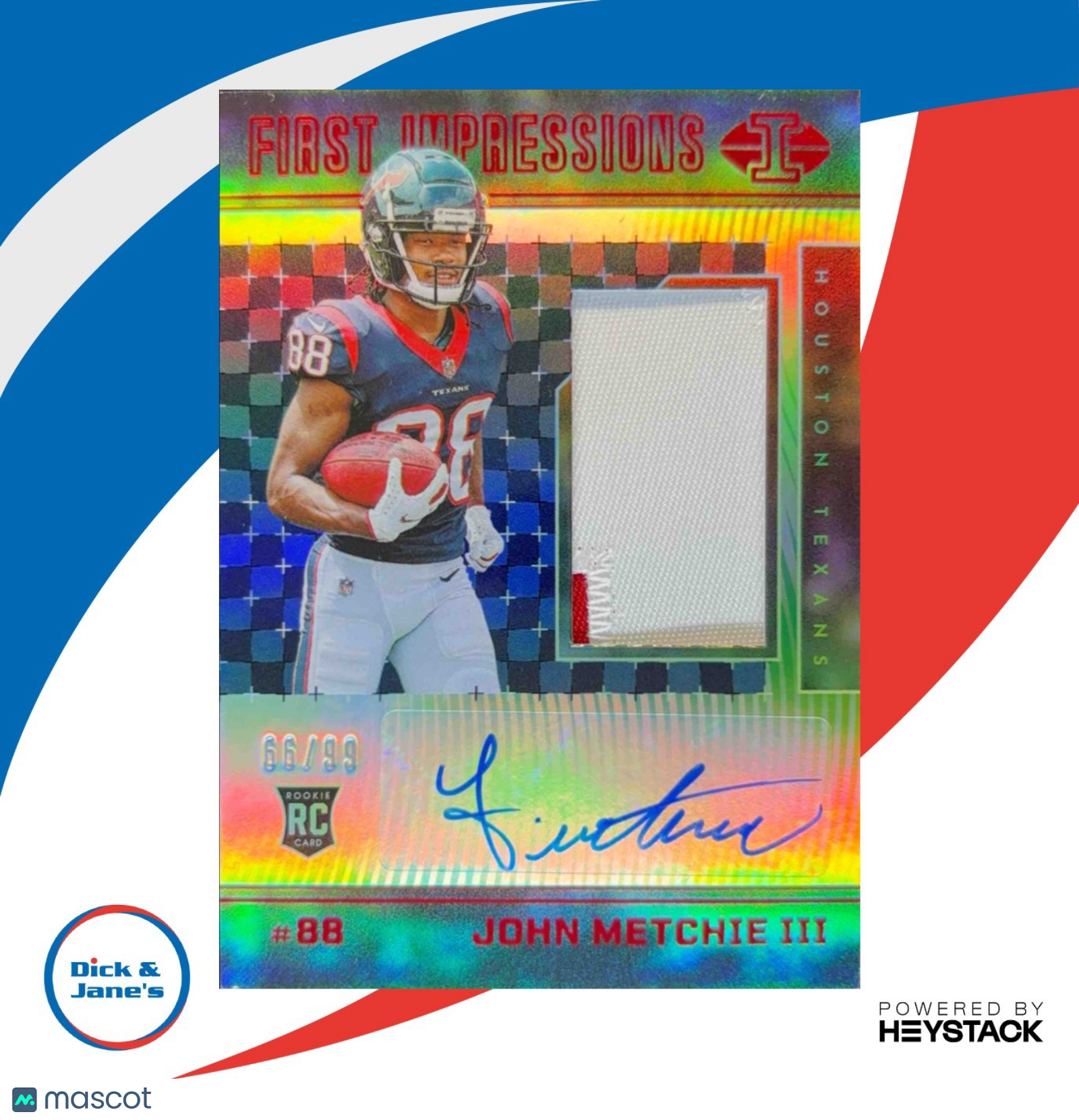 2022 Panini Illusions John Metchie First Impressions Auto Memorabilia Red 66/99
