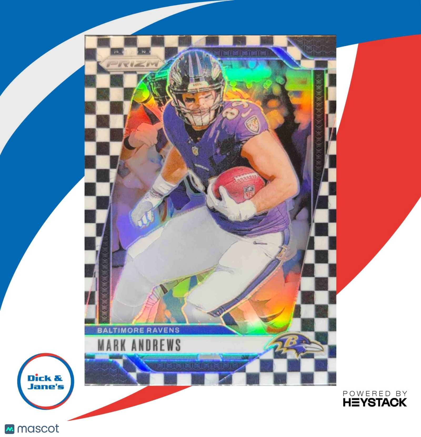 2024 Panini Prizm Mark Andrews Black and White Checker #22 Baltimore Ravens