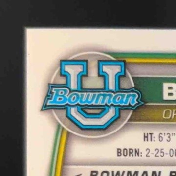 2022 Bowman University Chrome Bo Nix Prospect Auto Yellow Refractor /75 #61