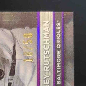 2024 Topps Tribute Adley Rutschman / Cal Ripken Jr /50 Dual Relics Purple 18/50