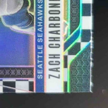 2024 Panini Prizm Zach Charbonnet Black and White Checker #264 Seattle Seahawks