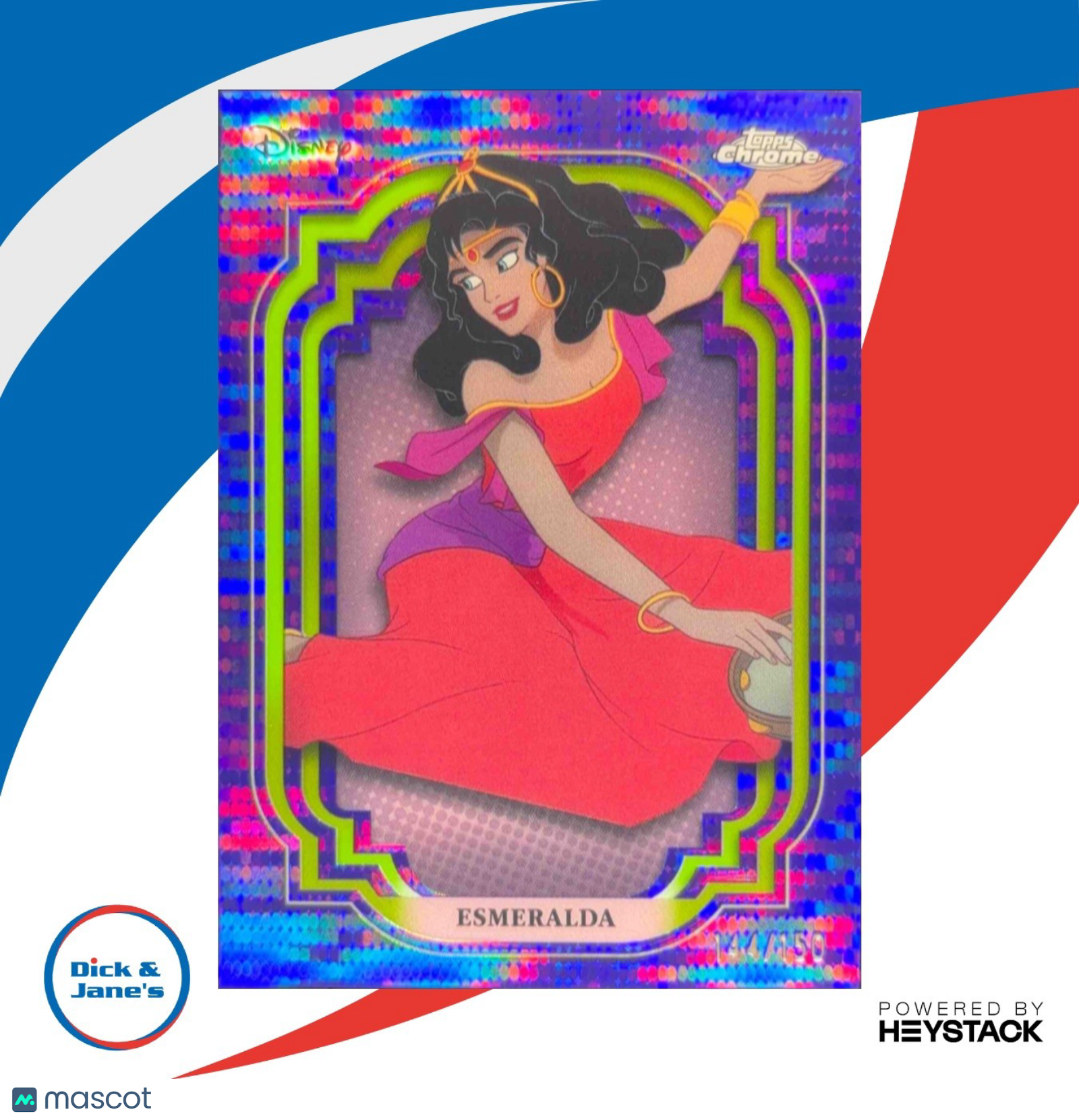 2024 Topps Chrome Sapphire Disney Esmeralda Purple Wave Refractor /150 #77
