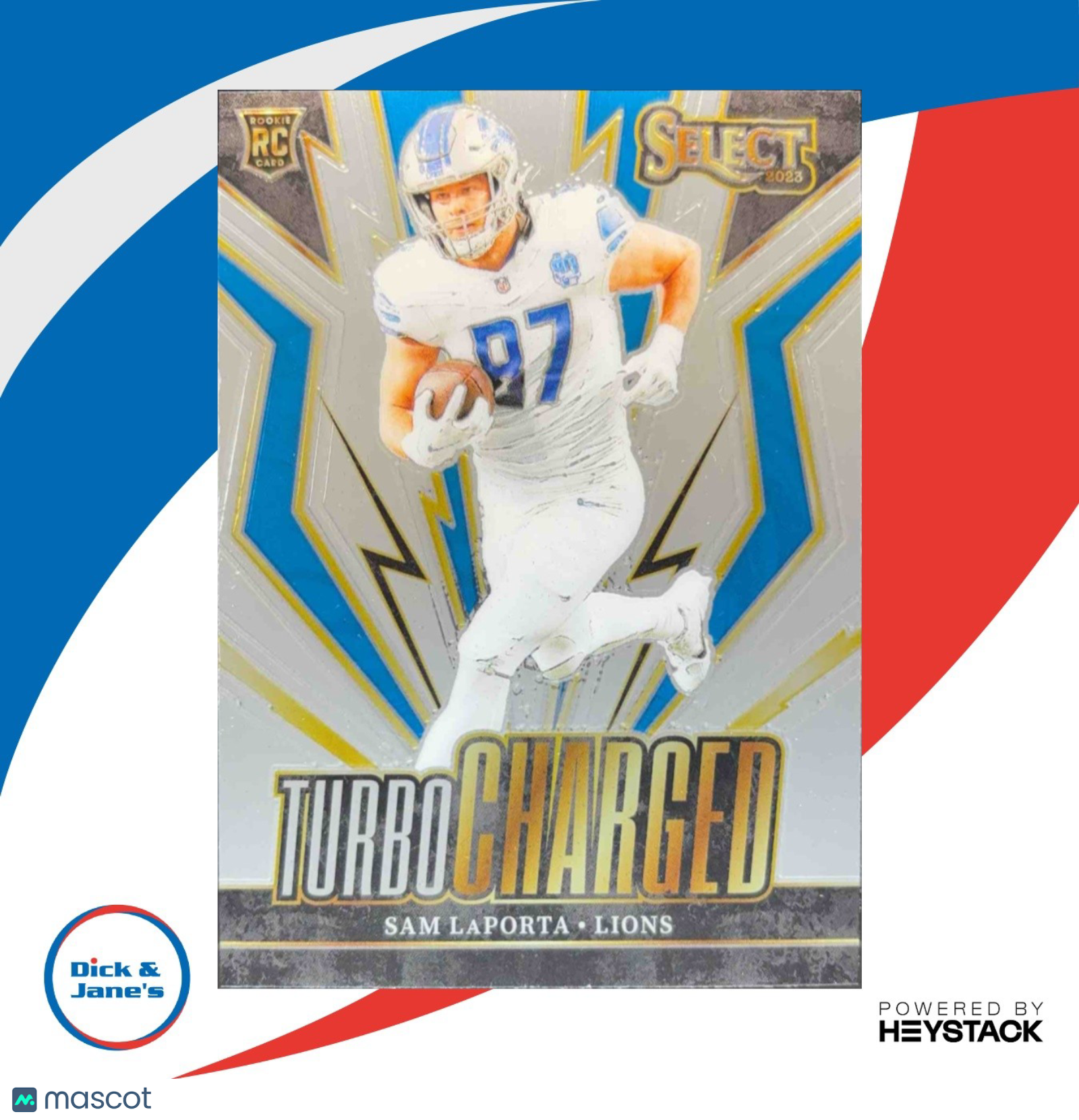 2023 Panini Select Sam LaPorta Turbocharged #TUR-SLA RC Detroit Lions