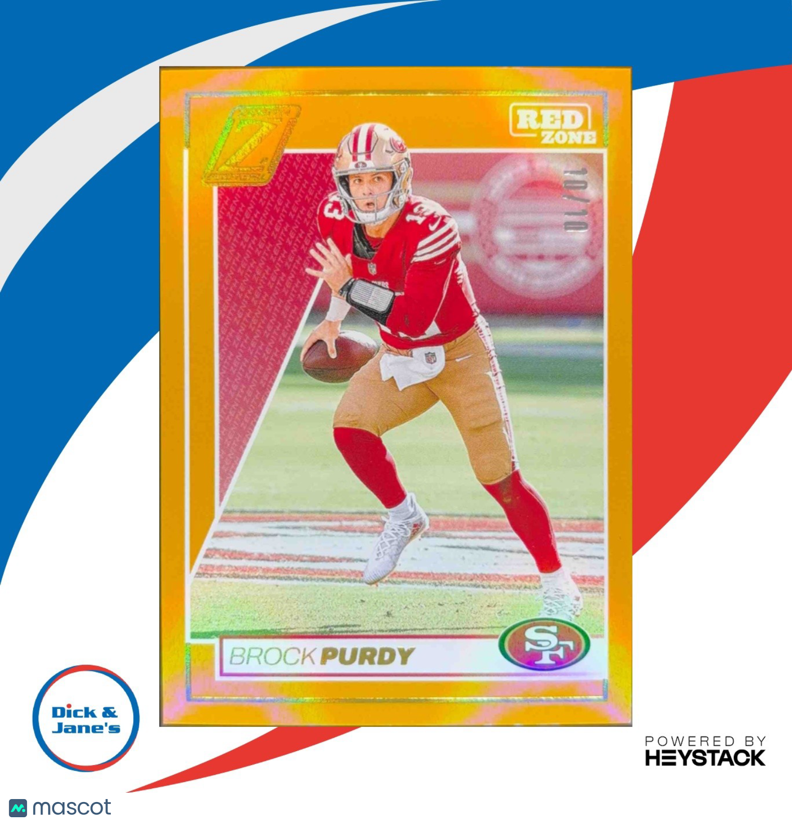 2024 Panini Zenith Brock Purdy Gold Red Zone 10/10 #87