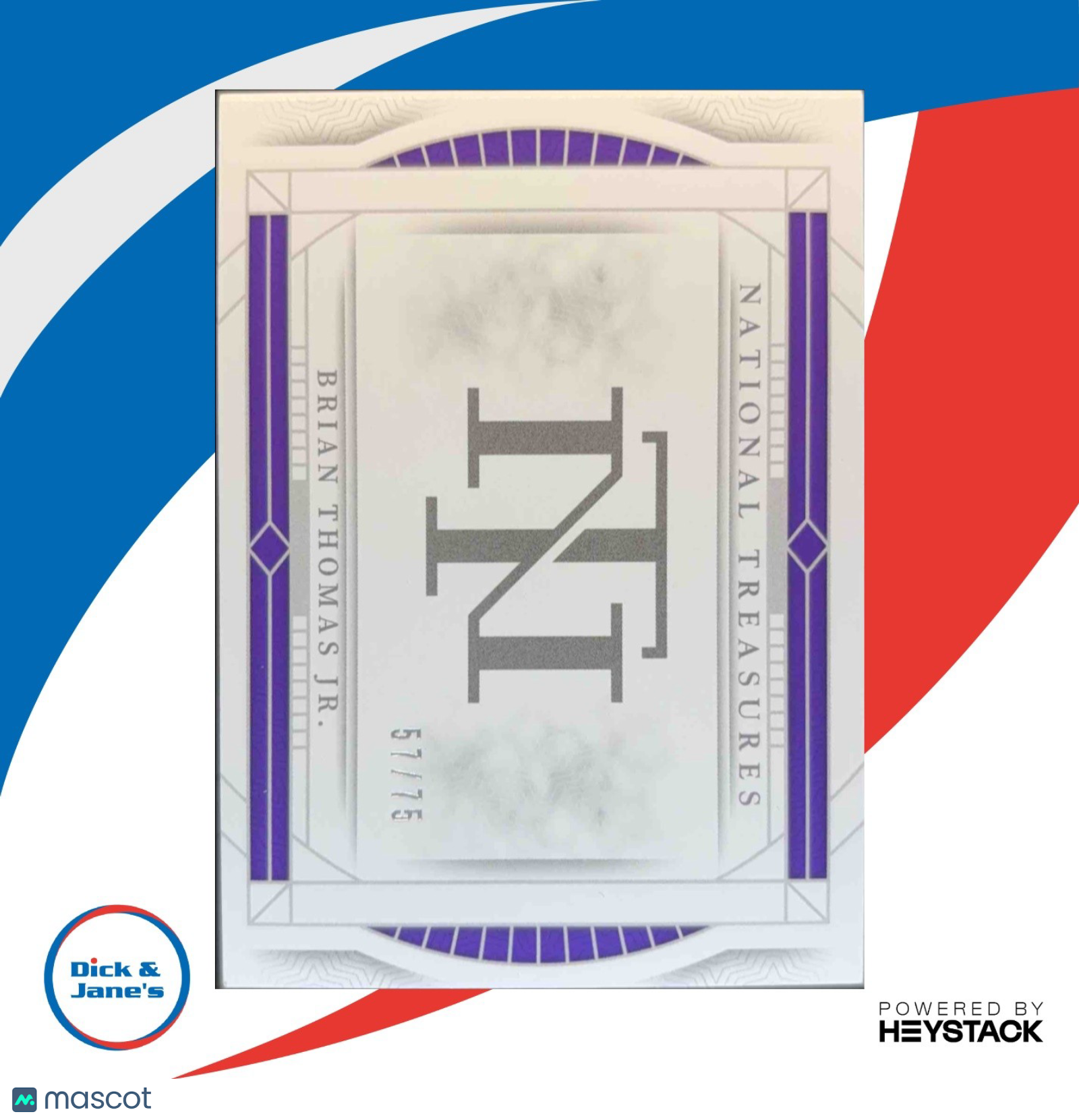 2024 National Treasures Collegiate Brian Thomas Jr. Signature Booklet Blue /75