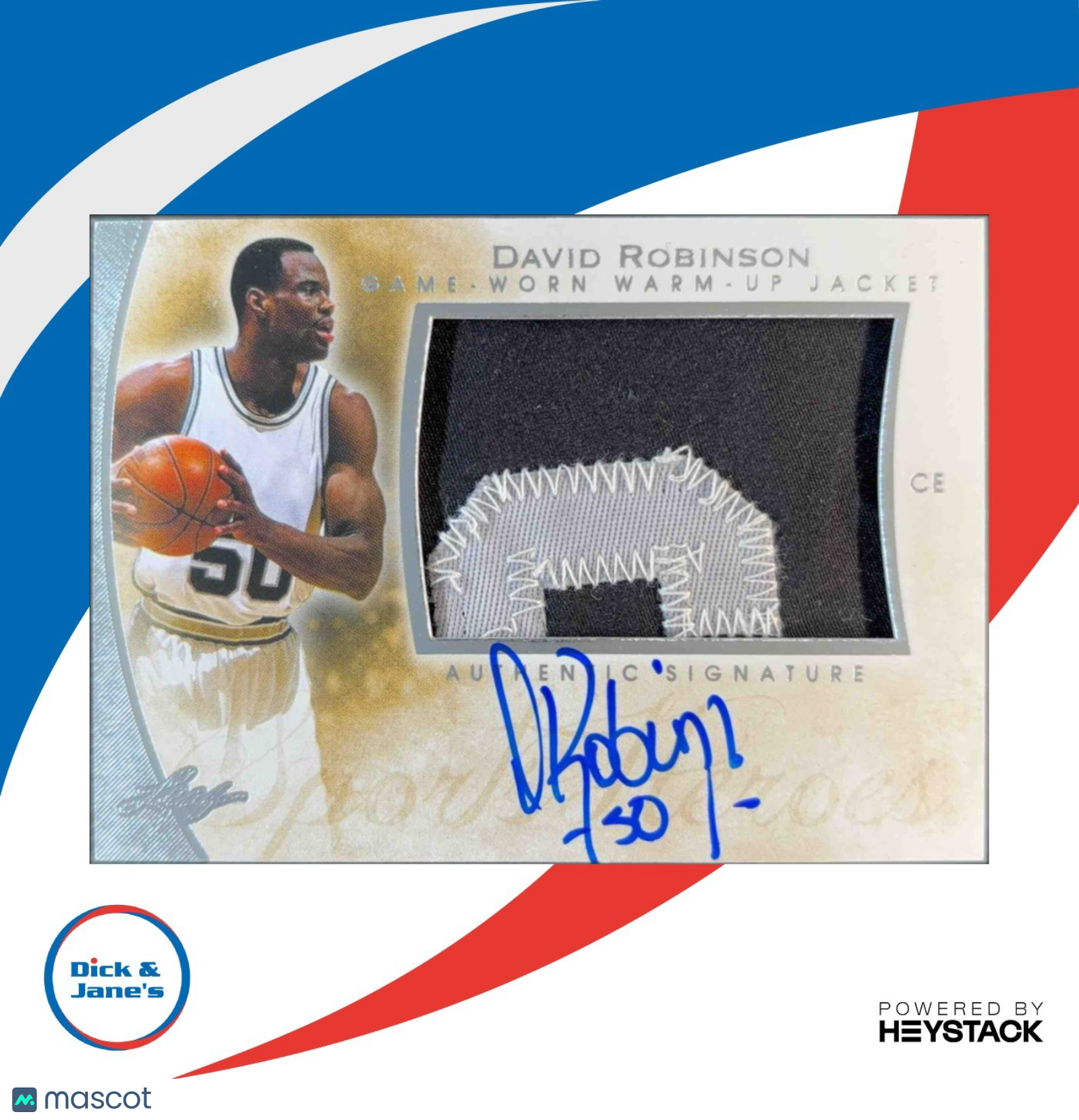 2014 Leaf Q Memorabilia Autographs Silver #AMDR2 David Robinson RARE!