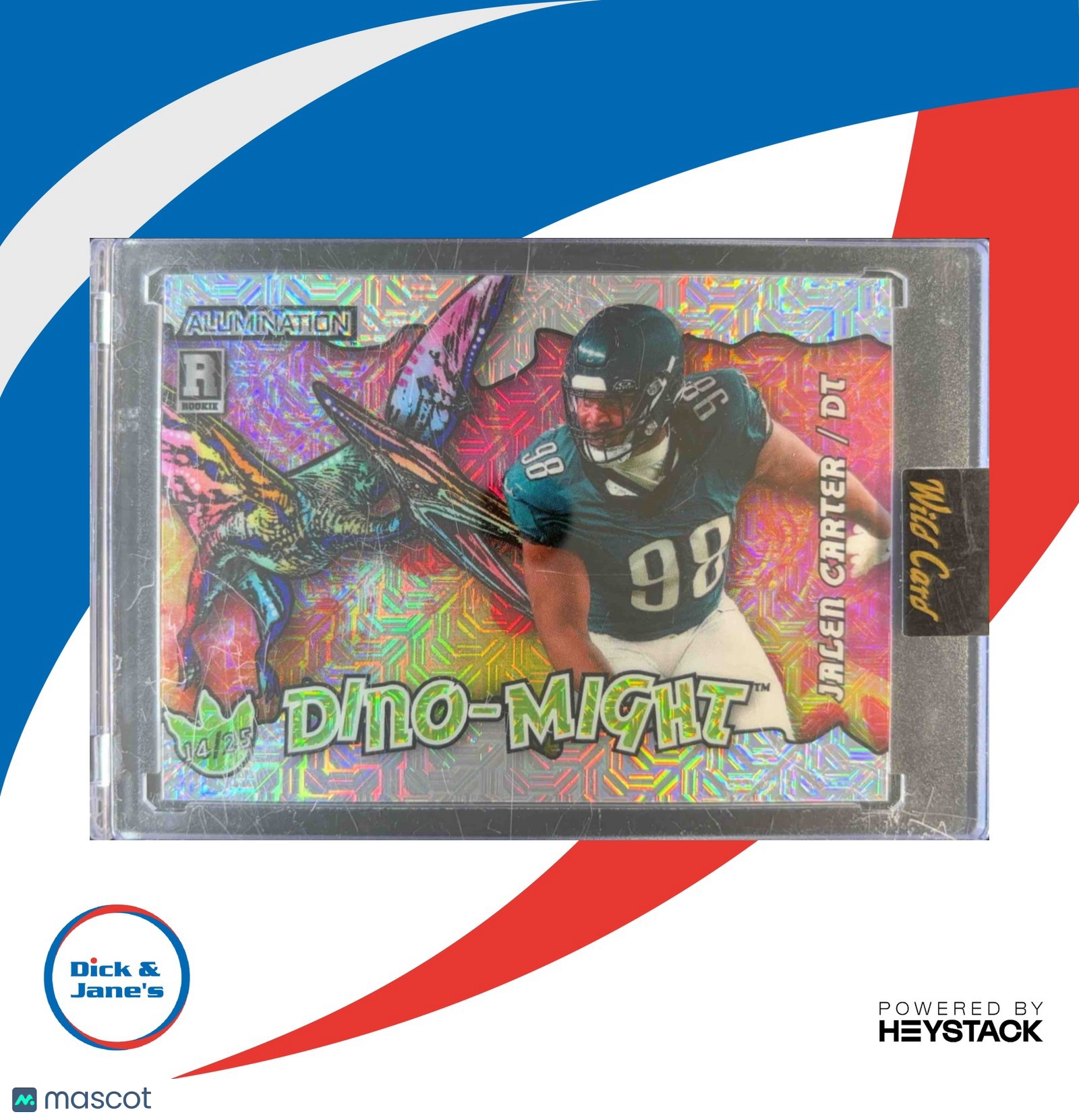 2023 Wild Card Alumination Rookie Jalen Carter DinoMight Sparkles Pteradactyl/25