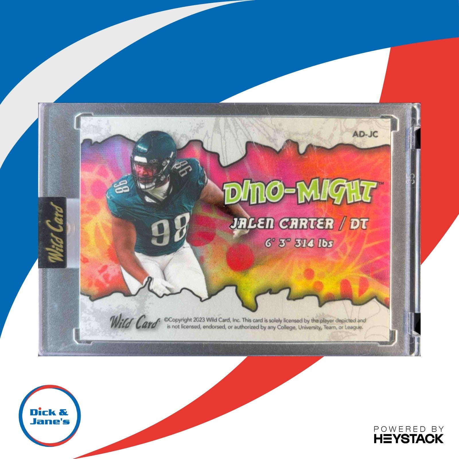 2023 Wild Card Alumination Rookie Jalen Carter DinoMight Sparkles Pteradactyl/25