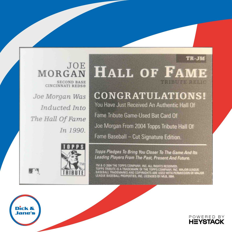 2004 Topps Tribute HOF Joe Morgan Relics