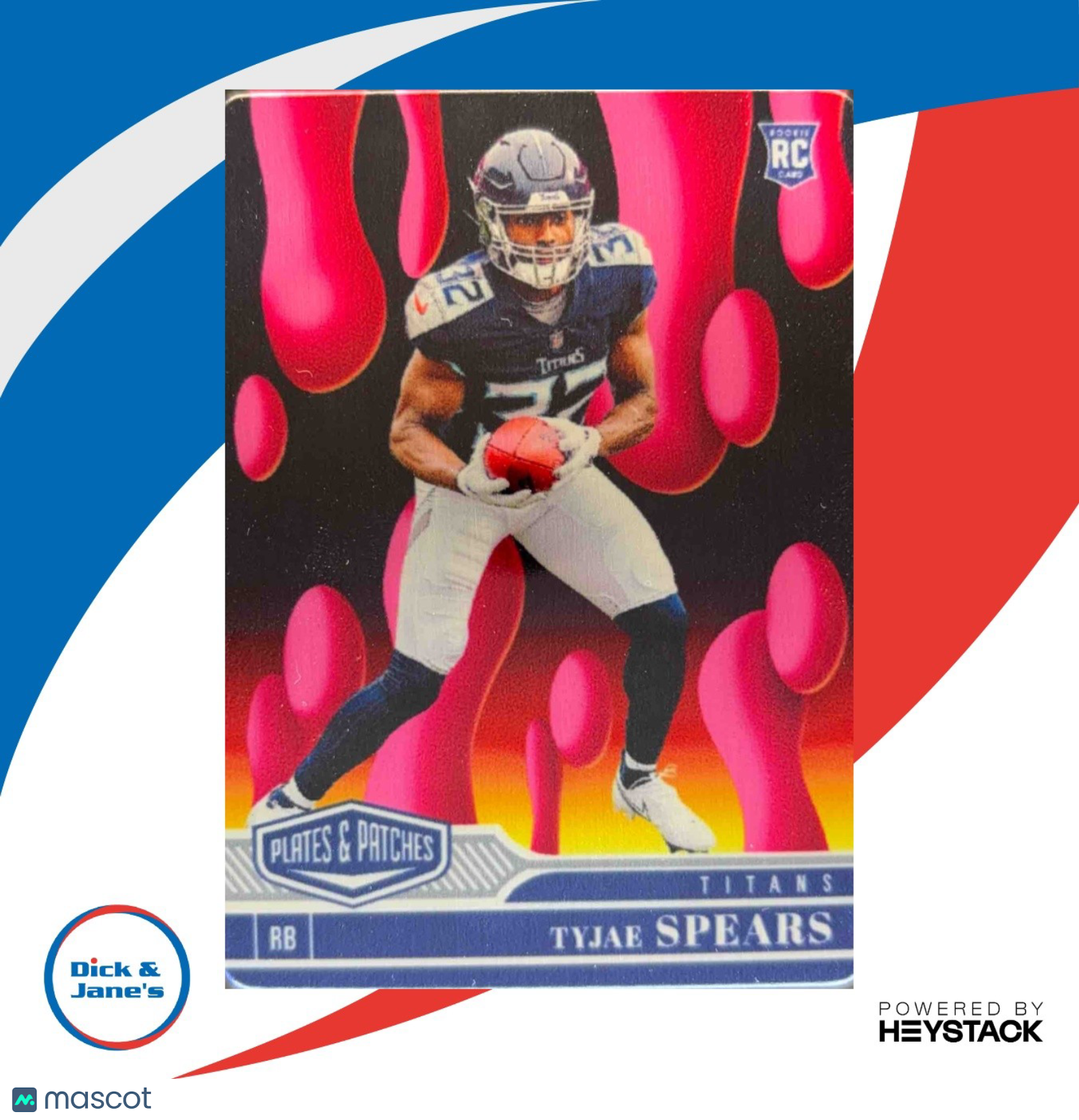 2023 Panini Plates & Patches Tyjae Spears Metal Lava Drip /7 #184 Rookie Titans