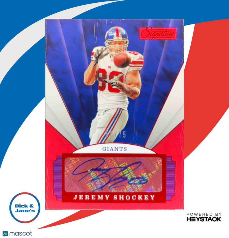 2020 Panini Chronicles Jeremy Shockey Signature Series Red /75 Auto NY Giants