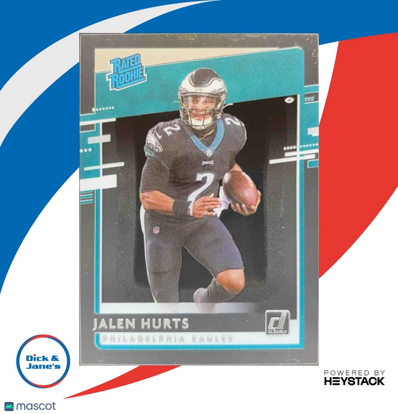 2020 Panini Chronicles Jalen Hurts Clearly Donruss Rated Rookie RC Eagles