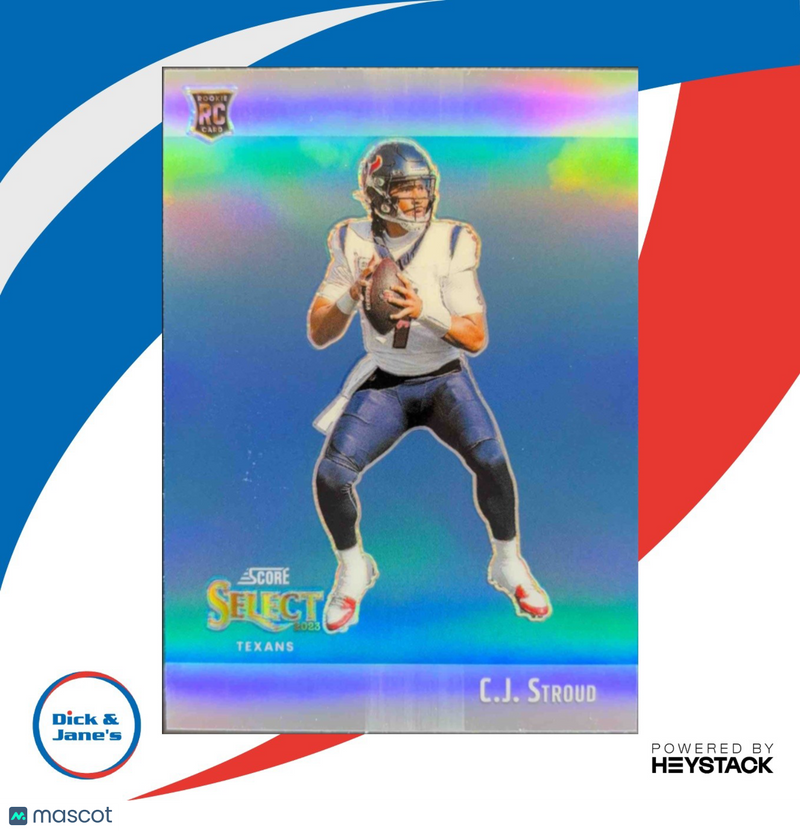 2023 Panini Select C.J. Stroud Score Throwback Silver Prizm RC Houston Texans