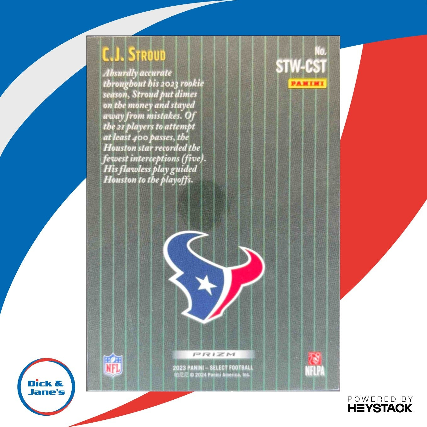 2023 Panini Select C.J. Stroud Score Throwback Silver Prizm RC Houston Texans